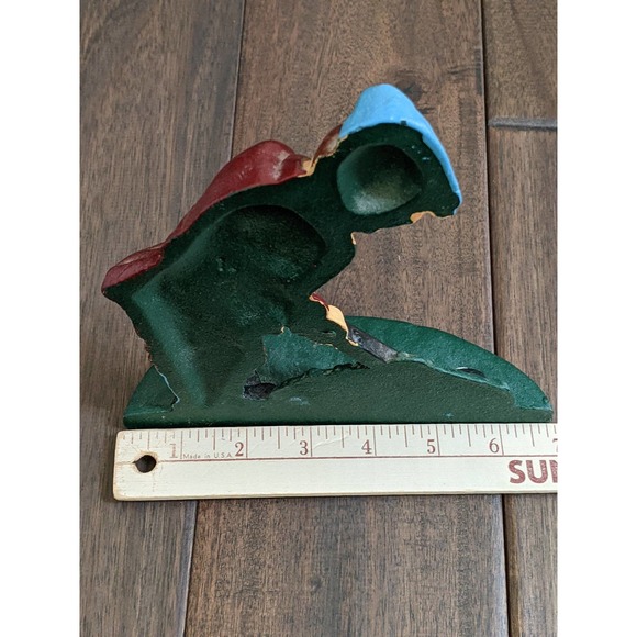Vintage Cast Iron Golfer Door Stop Bookend Victorian Painted Golfing Golf heavy - Picture 5 of 6